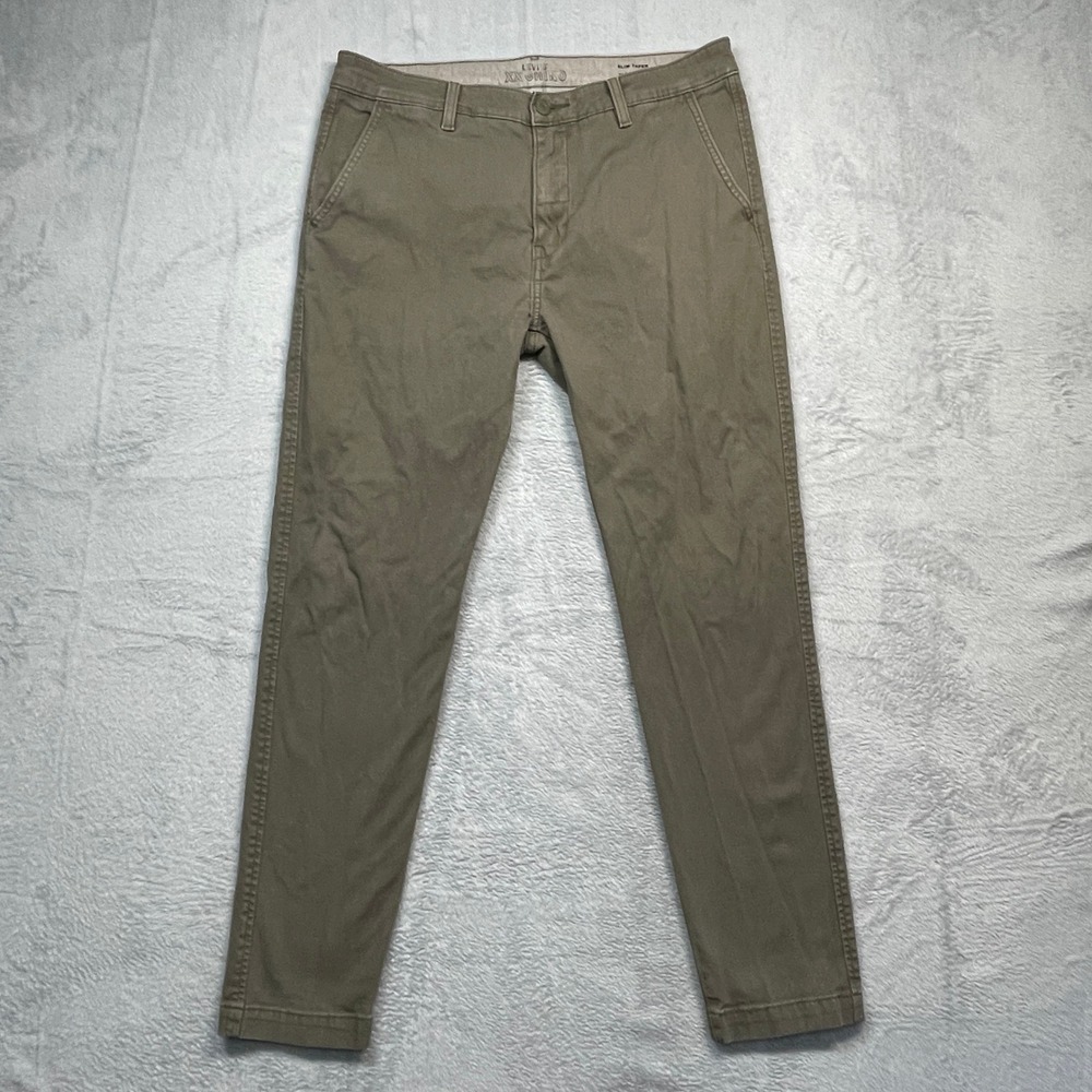 Levi's XX Chino Pants Mens 33x32 Olive Green‎ Slim Taper WaterLess